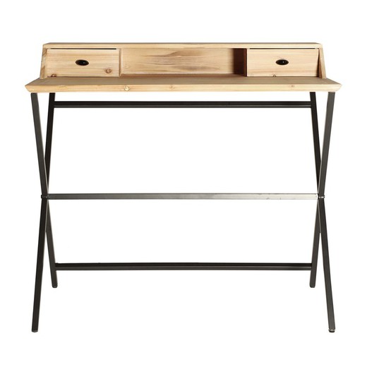 Iron and Fir Desk Gayles Black / Wood, 100x60x91cm