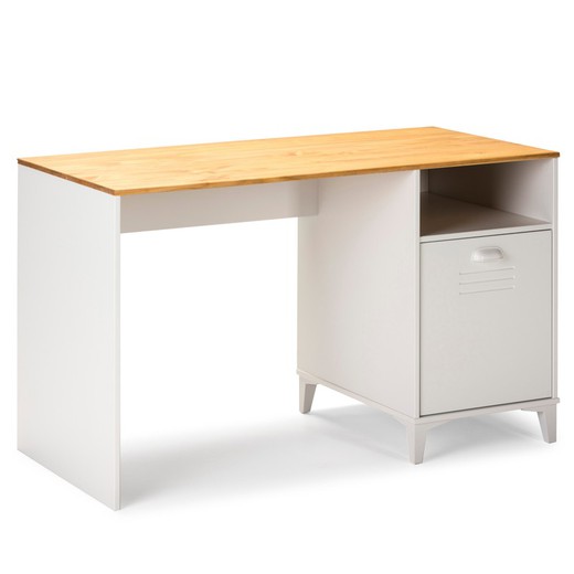 Wit houten bureau, 120 x 60 x 75 cm
