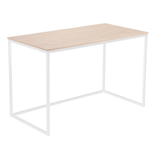 Träskrivbord i natur och vitt, 120 x 60 x 75 cm | Mina