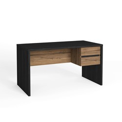 Scrivania in legno nero e naturale, 136,3 x 68,4 x 75,5 cm