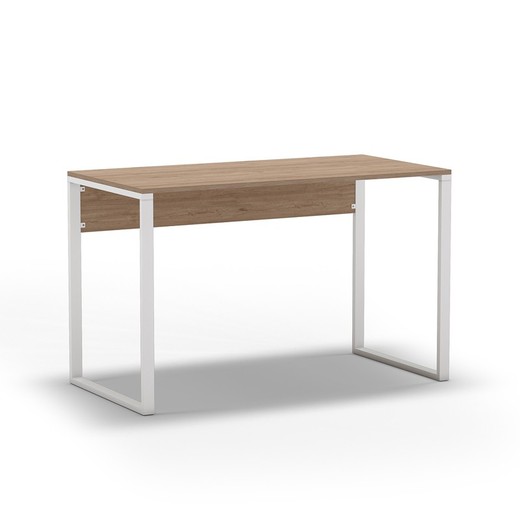 Wooden and metal desk in natural and white, 110 x 60 x 75 cm | Inna