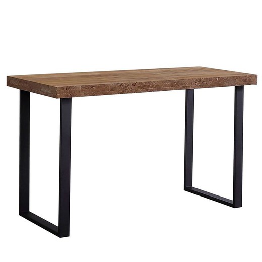 Schreibtisch aus Holz und Metall in Dunkelnatur/Schwarz, 120 x 60 x 73 cm | Natürlich