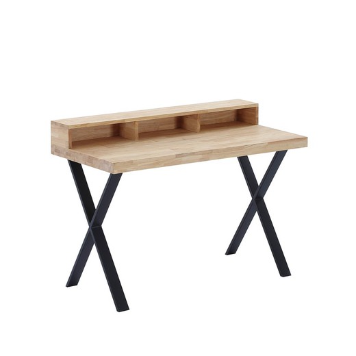 Skrivbord i natur/svart trä och metall, 120 x 60 x 88 cm | X loft