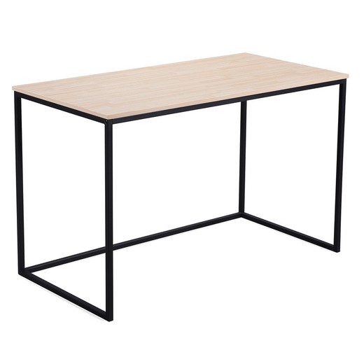 Skrivbord i natur/svart trä och metall, 120 x 60 x 75 cm | Mina