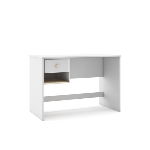 Γραφείο λευκό και φυσικό πεύκο, 110 x 55 x 75 cm | Εστεμπάν
