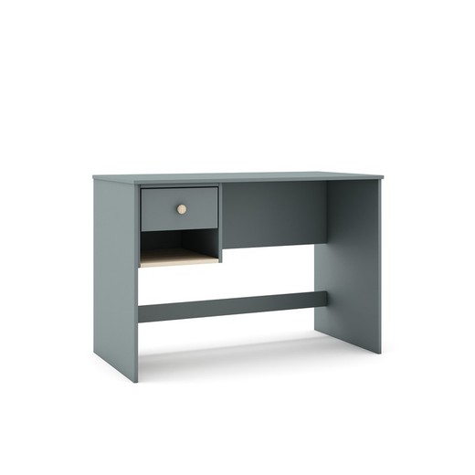 Groen en naturel grenen bureau, 110 x 55 x 75 cm | Esteban