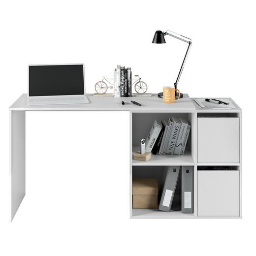 Hvidt skrivebord med flere positioner, 120 x 77 x 74 cm