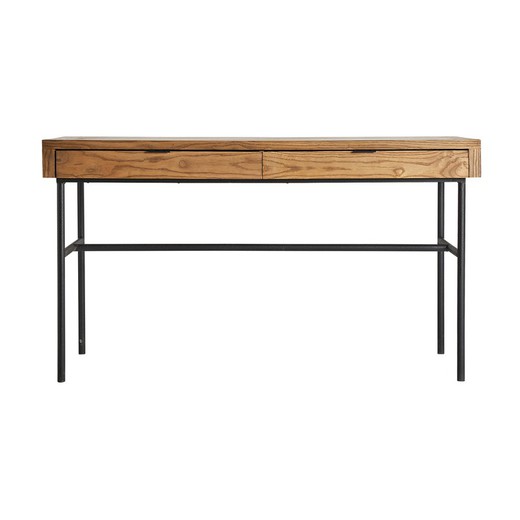 Nuapa desk in natural elm wood, 140 x 60 x 77 cm