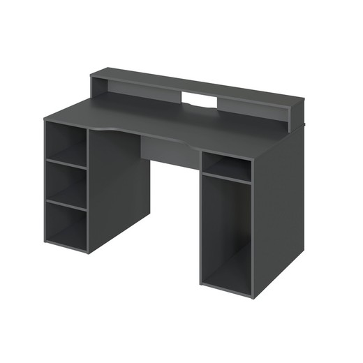 Antracitgrå skrivebord i træ, 136x67x88 cm | OZON