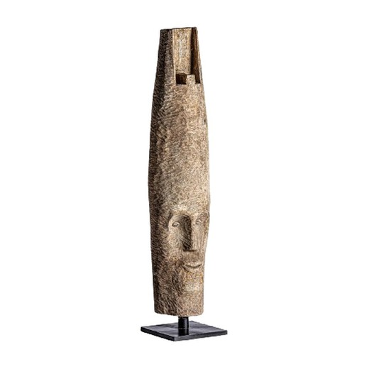 Escultura do pé em madeira de manga, 33x33x160cm
