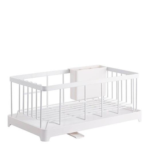 Steel and ABS dish drainer in white, 42 x 23 x 17 cm | Tower