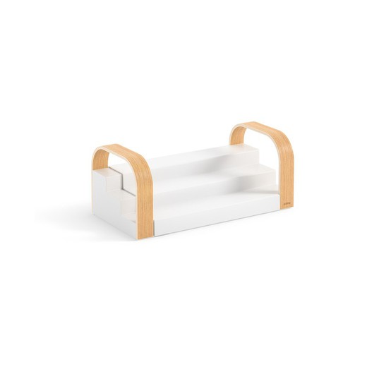 ABS spice rack in white and natural, 31 x 16 x 12 cm | Bellwood
