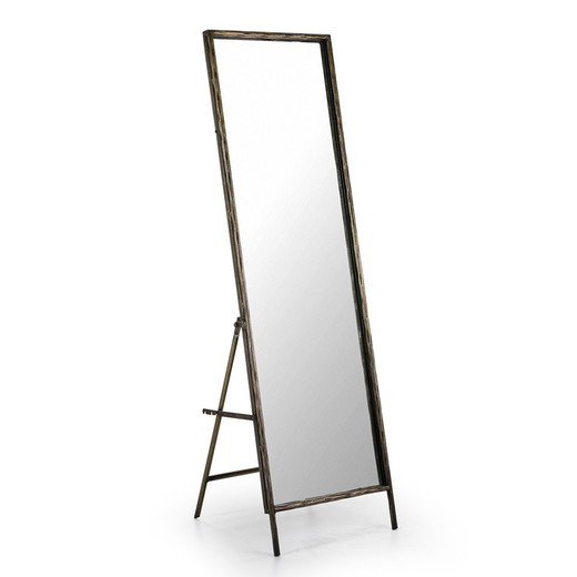 Espejo de cristal y metal dorado, 50 x 7 / 68 x 170 cm