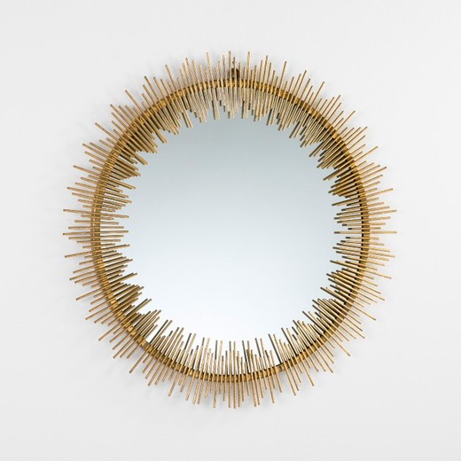 Espejo de metal color oro 85x3x85 cm