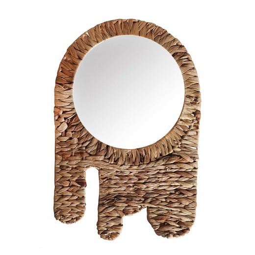 Blair straw mirror, iron and natural mirror, 38 x 1 x 57 cm