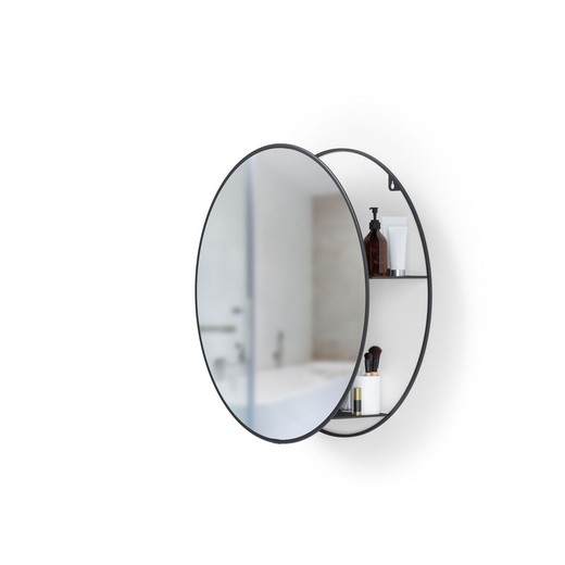 Espejo circular con almacenaje interior Cirko, Ø51x14xcm — Qechic