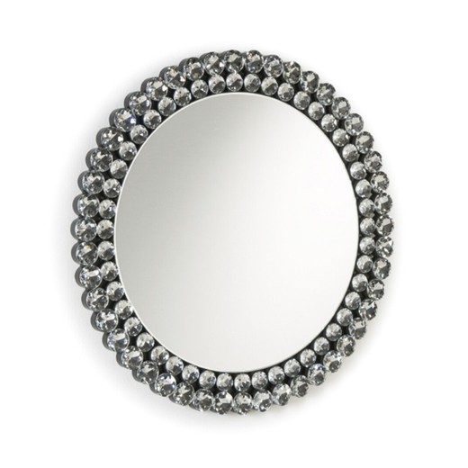 Espelho de parede circular. Quadro de cristais. Ø 80 cm80 x 80 x 4 CM