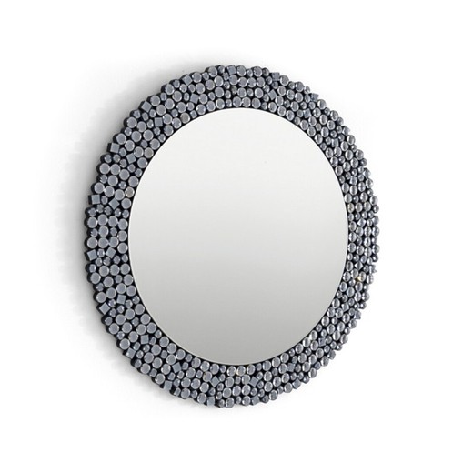 Espelho de parede circular. Moldura de pequenos espelhos em mosaico 80 x 80 x 1,9 CM