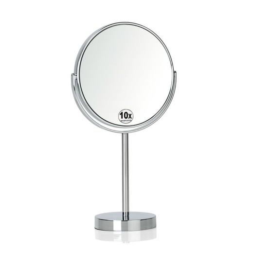 Specchio con piedistallo x10 Cromo Aunmento, Ø17cm