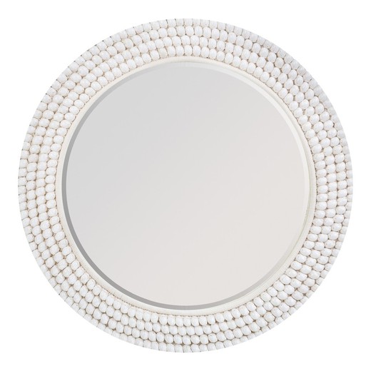Specchio in corda bianca, 80 x 4 x 80 cm