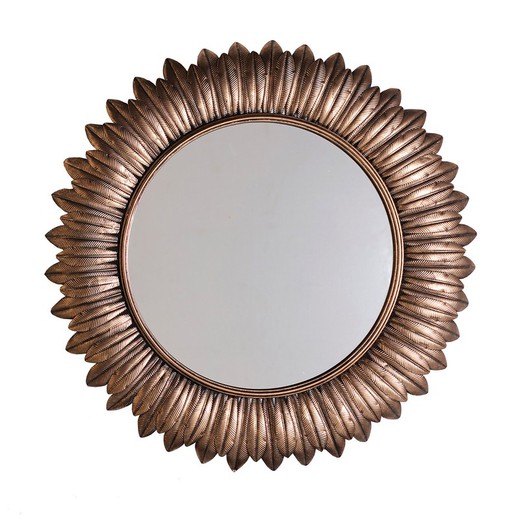 Espejo de hierro y espejo dorado, 78 x 4 x 78 cm | Bream
