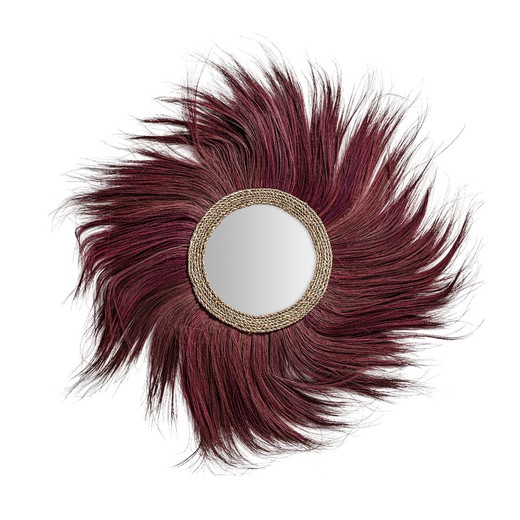 Espelho de parede em fibra natural cor de vinho, 100 x 2 x 100 cm | afundar