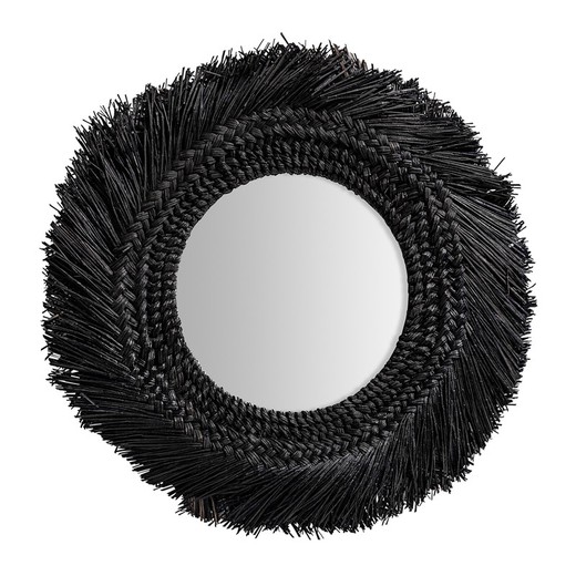 Desouk mirror made of natural fiber in natural, 70 x 2 x 70 cm