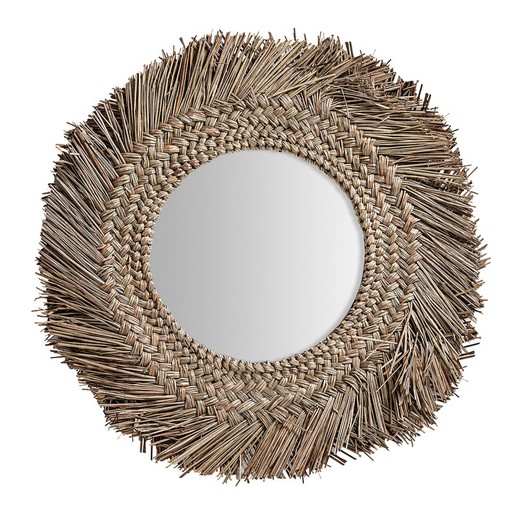 Desouk-spegel av naturfiber i natur, 70 x 2 x 70 cm