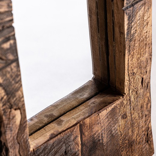 Καθρέφτης KUHAL από ξύλο μάνγκο και φυσικό καθρέφτη, 28x3x61 cm.