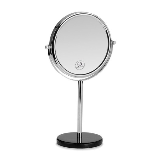 Miroir Debout X5 Noir / Marbre Chrome Grossissement, Ø20x34cm