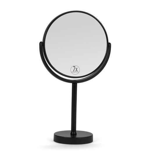 Miroir sur pied x7 Noir Grossissement, Ø19,5x35cm
