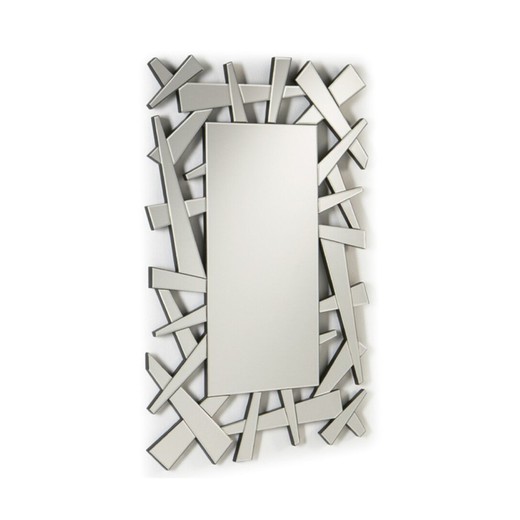 Ορθογώνιος καθρέφτης τοίχου. Πλαίσιο καθρεπτών σε ανάγλυφο 120 x 76 x 1,9 CM