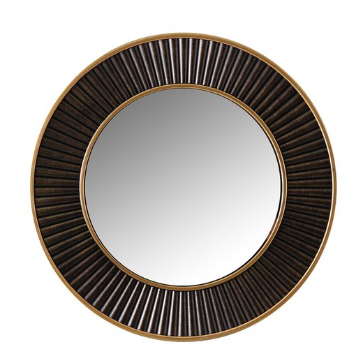 Ronde zwarte kunststof spiegel, 45 x 45 x 2 cm | chique