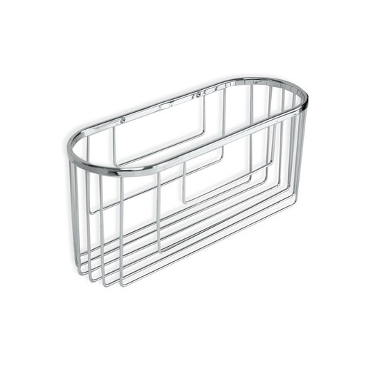 Silver plated brass shower shelf, 11 x 13 x 30 cm