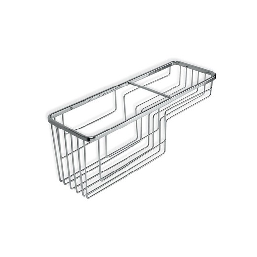 Etagère de douche en laiton argenté, 12 x 13 x 37 cm