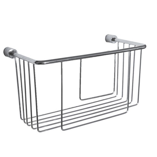 Brass shower shelf in silver, 26 x 12 x 14 cm