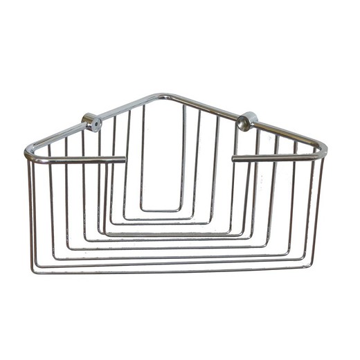 Brass shower shelf in silver, 30 x 20 x 14 cm