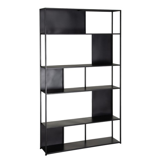 Wysoka metalowa półka w kolorze czarnym, 100 x 22 x 175 cm | Kwadrat