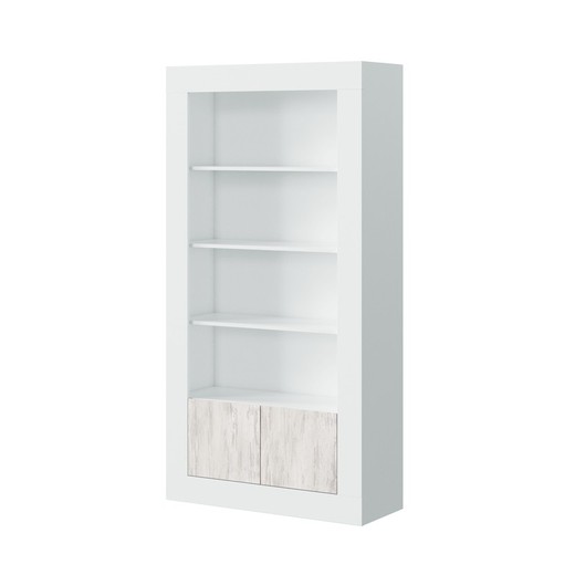 White/natural wooden shelf, 94x35x181 cm | BALTIK