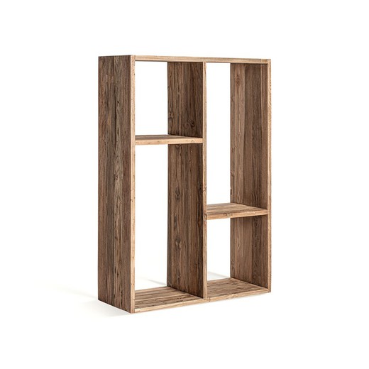 Recycled teak shelving in natural, 100 x 40 x 150 cm | Lux