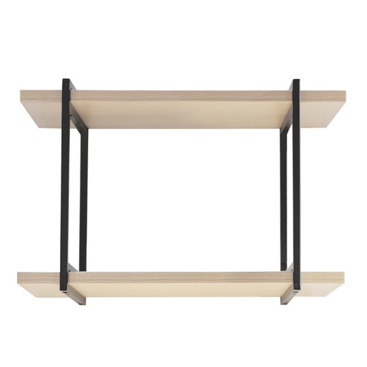 Shelf S in natural/black wood and metal, 60 x 28 x 43 cm | acoustic sound