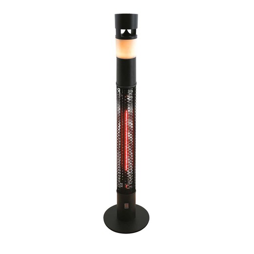 Outdoor Electric Heater with Led light and Heat Sound Speaker Black, Ø28x110cm