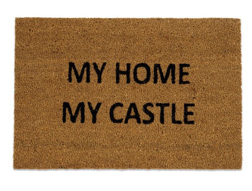 Χαλάκι πόρτας από ίνες καρύδας "My Home, My Castle", 40x60cm
