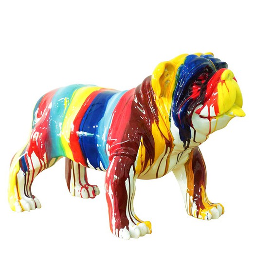 Figurine Bulldog Polyrésine Multicolore 61x32x38 cm