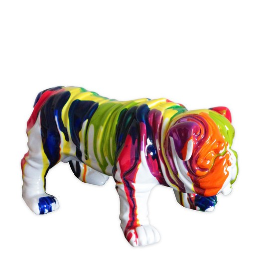 Figura Bulldog Poliresina Multicolor 23x14x11 cm
