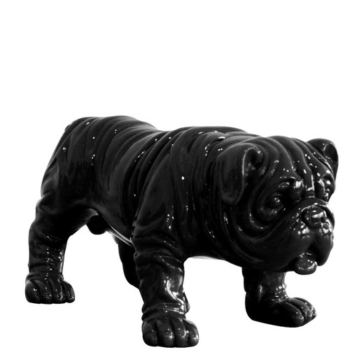Kuatéh Troy Bulldog Figur 23x14x11 cm Svart