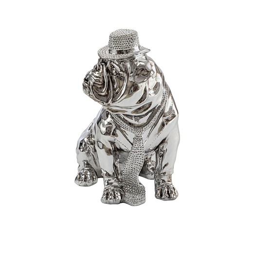 Bulldog M Figura d'argento, 41x29x44cm