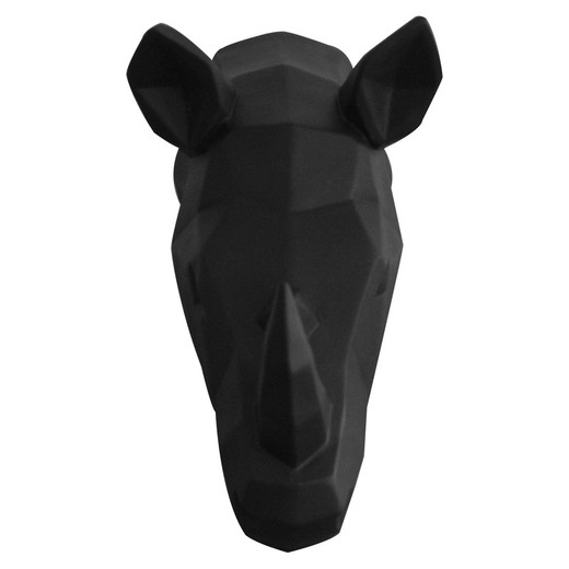 Figura Cabeza de Rinoceronte Kuatéh 25x20x16 cm Antracita Mate