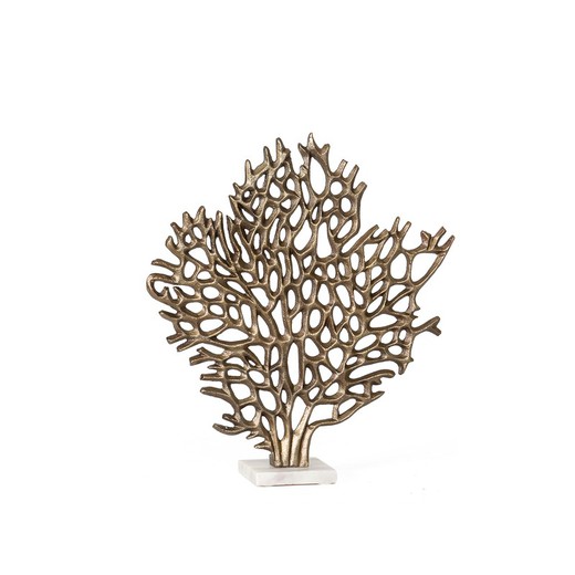 Dekorativ figur i guld/vit aluminium, 40 x 10 x 43 cm | korallträd