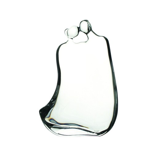 Figura decorativa em vidro transparente, 4,1 x 14 x 21,5 cm | crush